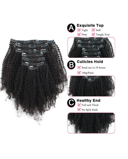 14 inch Hair Extensions | Afro Coily Clip in Hair Extensions