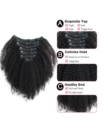 16 inch Hair Extensions | Afro Curly Clip in Hair Extensions