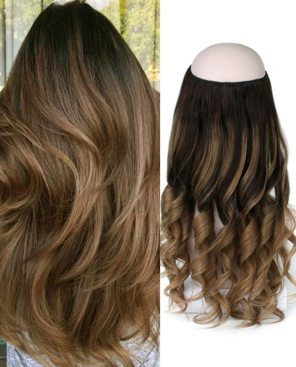 Halo Hair Extensions Balayage #2/6 100g-110g