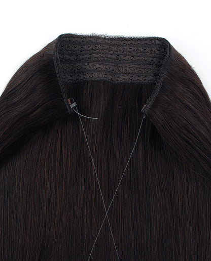 20 inch Halo Human Hair Extensions Dark Brown