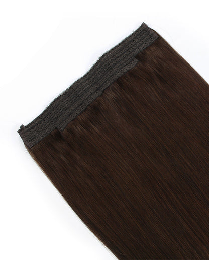 20 inch Halo Human Hair Extensions Medium Dark Brown