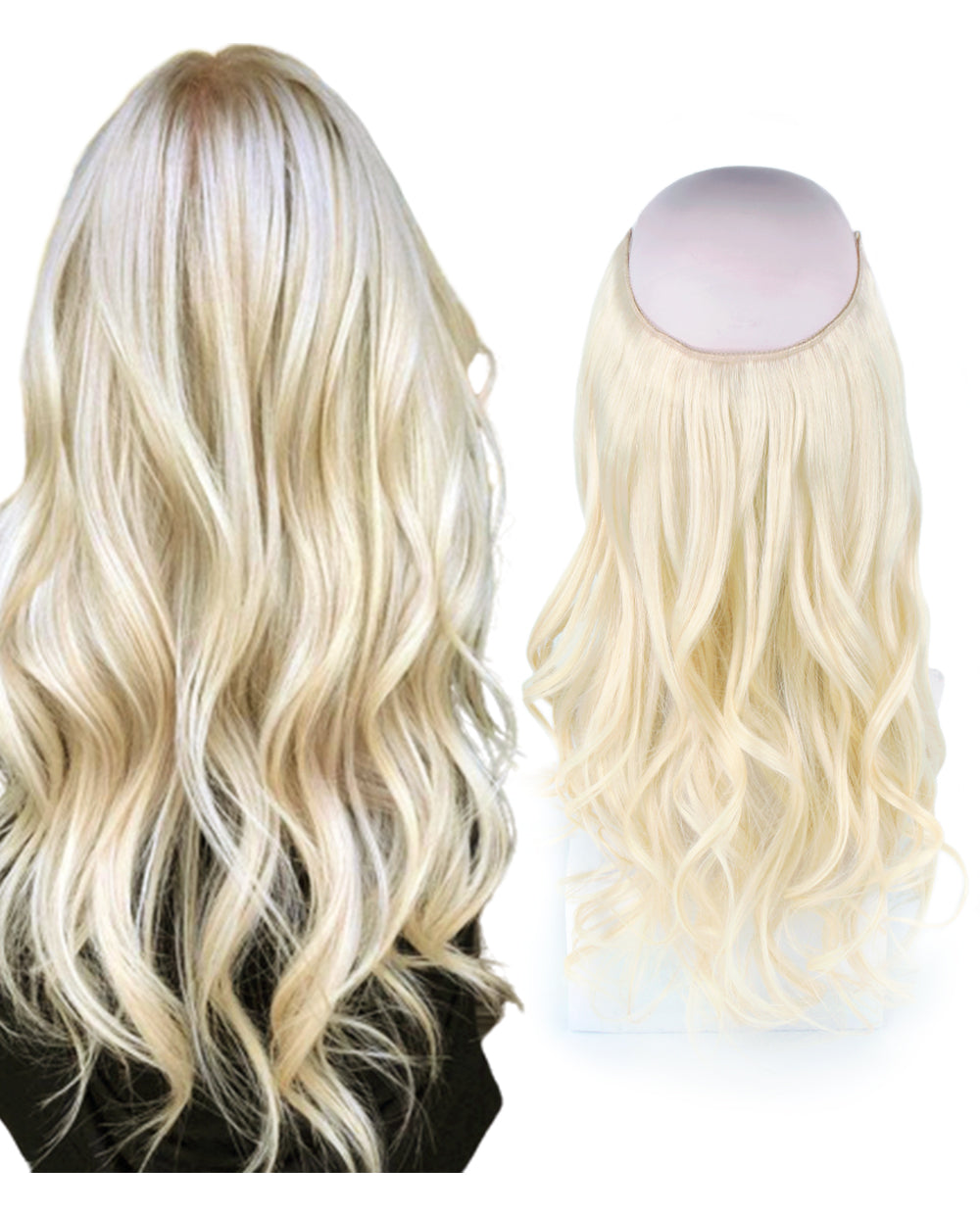 18 inch Ash Blonde Halo Hair Extensions