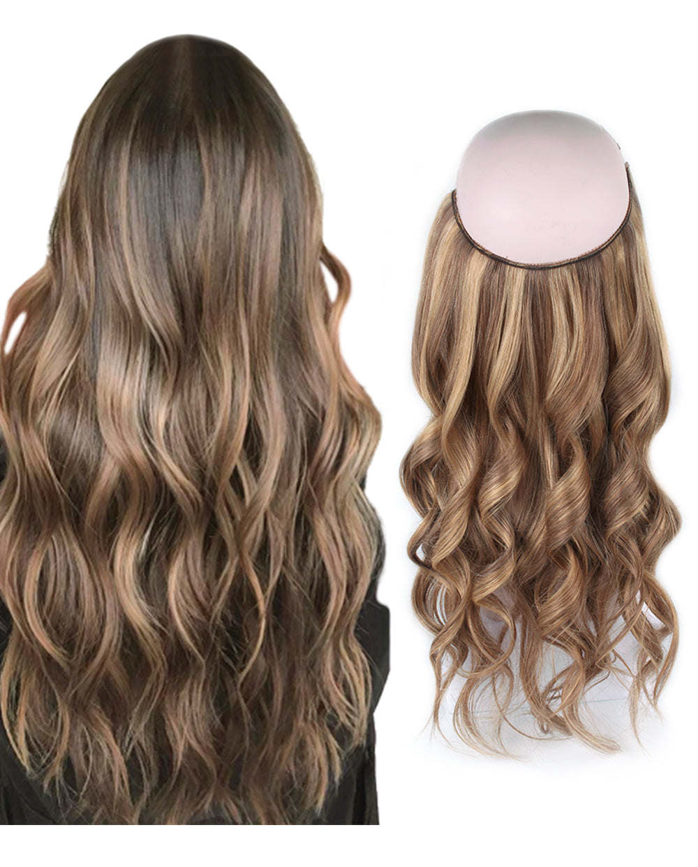 22 inch Highlights 6/12# Halo Hair Extensions