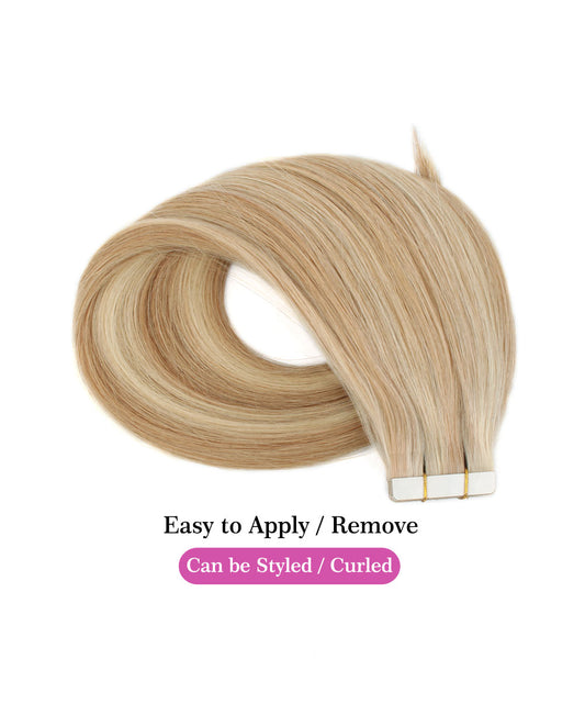 18 inch Tape In Hair Extensions Highlights 12/60# Real 100% Human Remy Hair