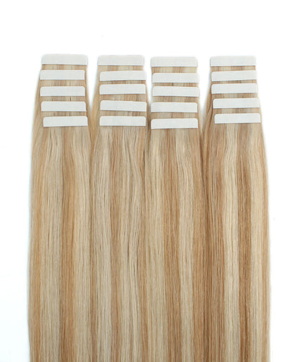 20inch Tape in Hair Extensions Real Human Hair Highlights 12/60#