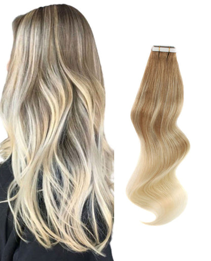 20 inch Tape In Hair Extensions Highlights 8/60# Real 100% Human Remy Hair