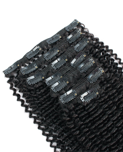 22inch Kinky Curly Clip in Remy Human Hair Extensions