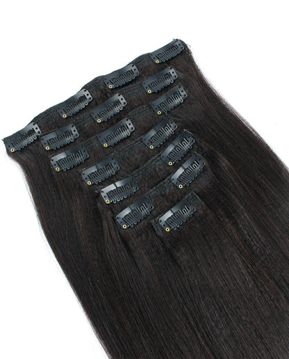 Light Yaki Straight Clip In Hair Extensions