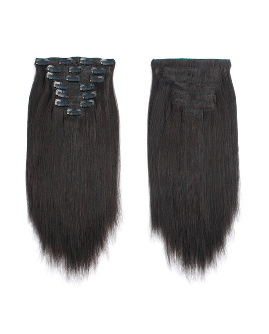 14 inch Hair Extensions | Yaki Straight Clip in Hair Extensions