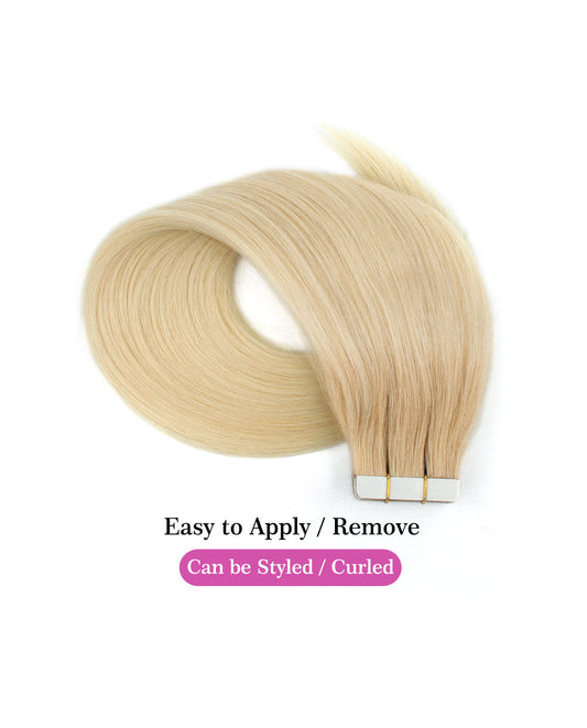 20inch Tape in Hair Extensions Real Human Hair Rooted 12/60#