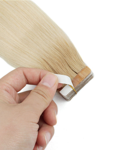 20inch Tape in Hair Extensions Real Human Hair Rooted 12/60#