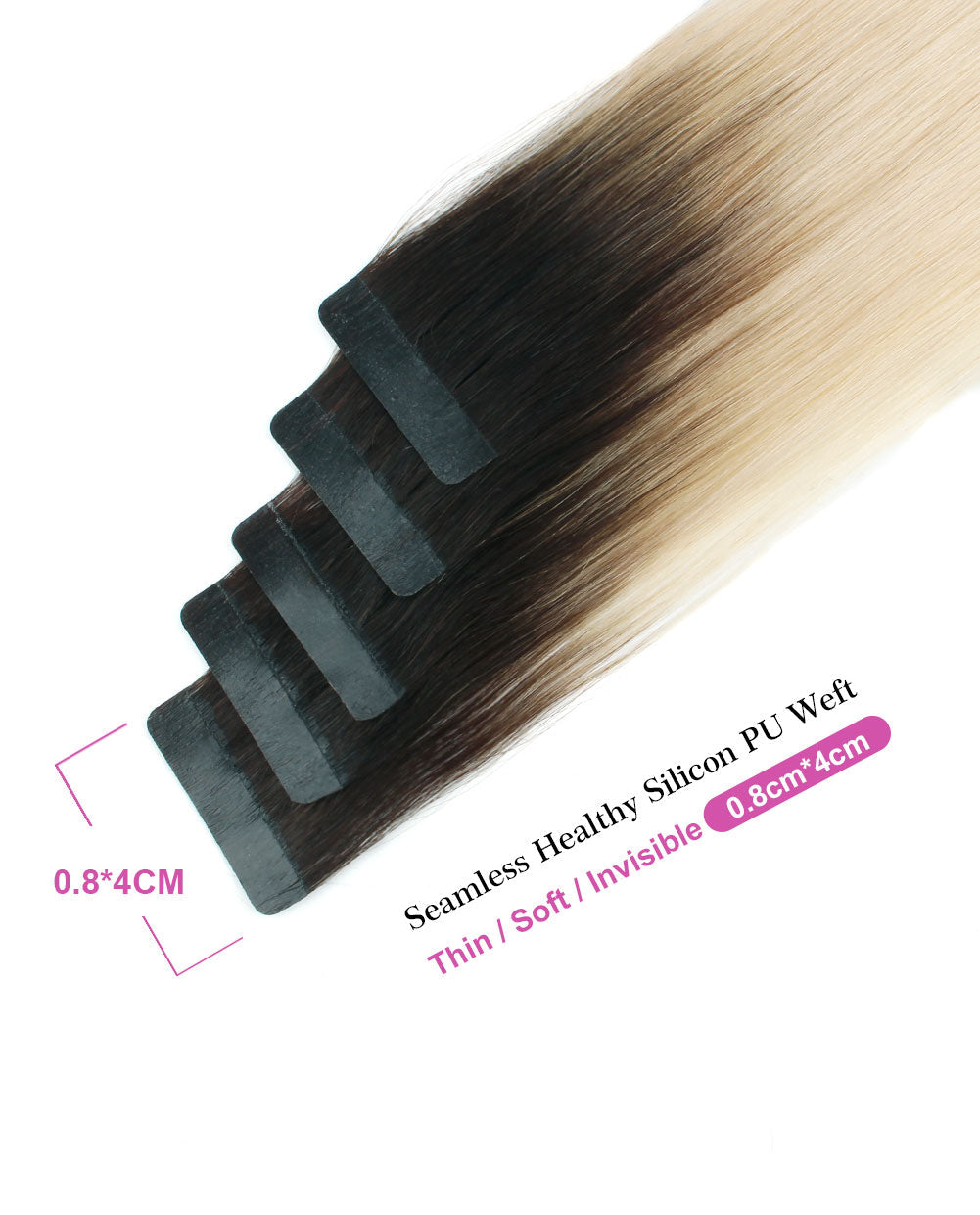 16 inch Tape In Hair Extensions Rooted 2/60# Real 100% Human Remy Hair