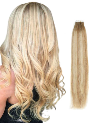 20inch Tape in Hair Extensions Real Human Hair RP8-12/60#