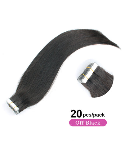 Tape In Hair Extensions 1B# Off Black