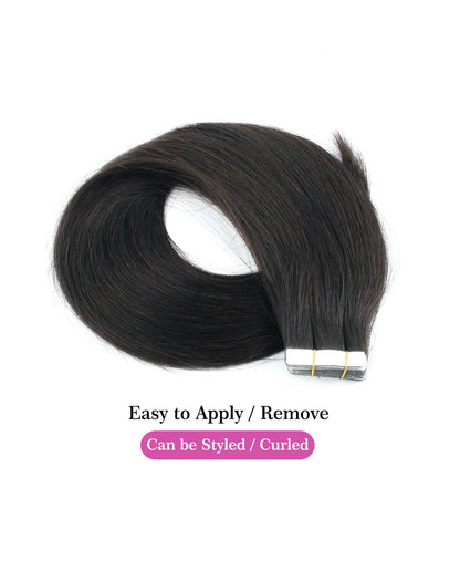 Tape In Hair Extensions 1B# Off Black