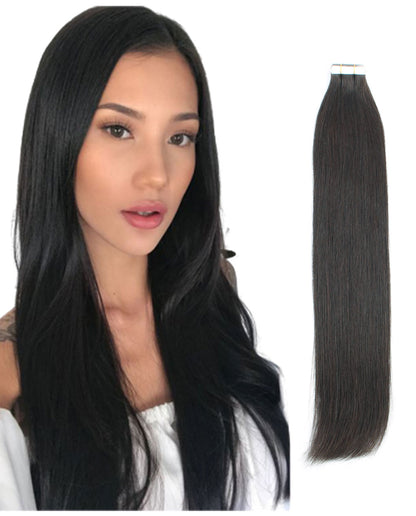 Tape In Hair Extensions 1B# Off Black