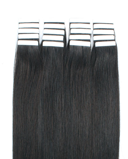 16 inch Tape In Hair Extensions Off Black Real 100% Human Remy Hair