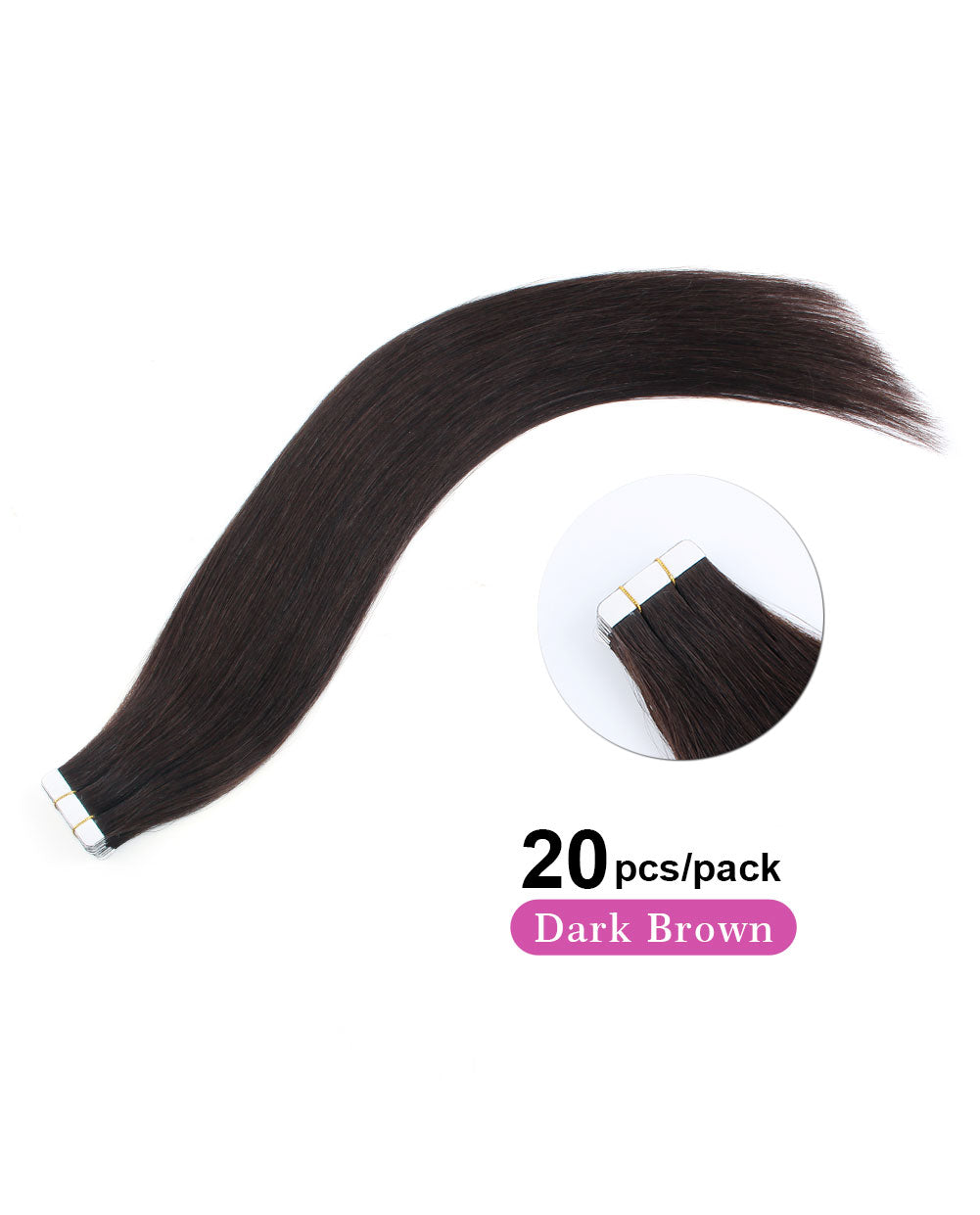 Tape In Hair Extensions #2 Dark Brown