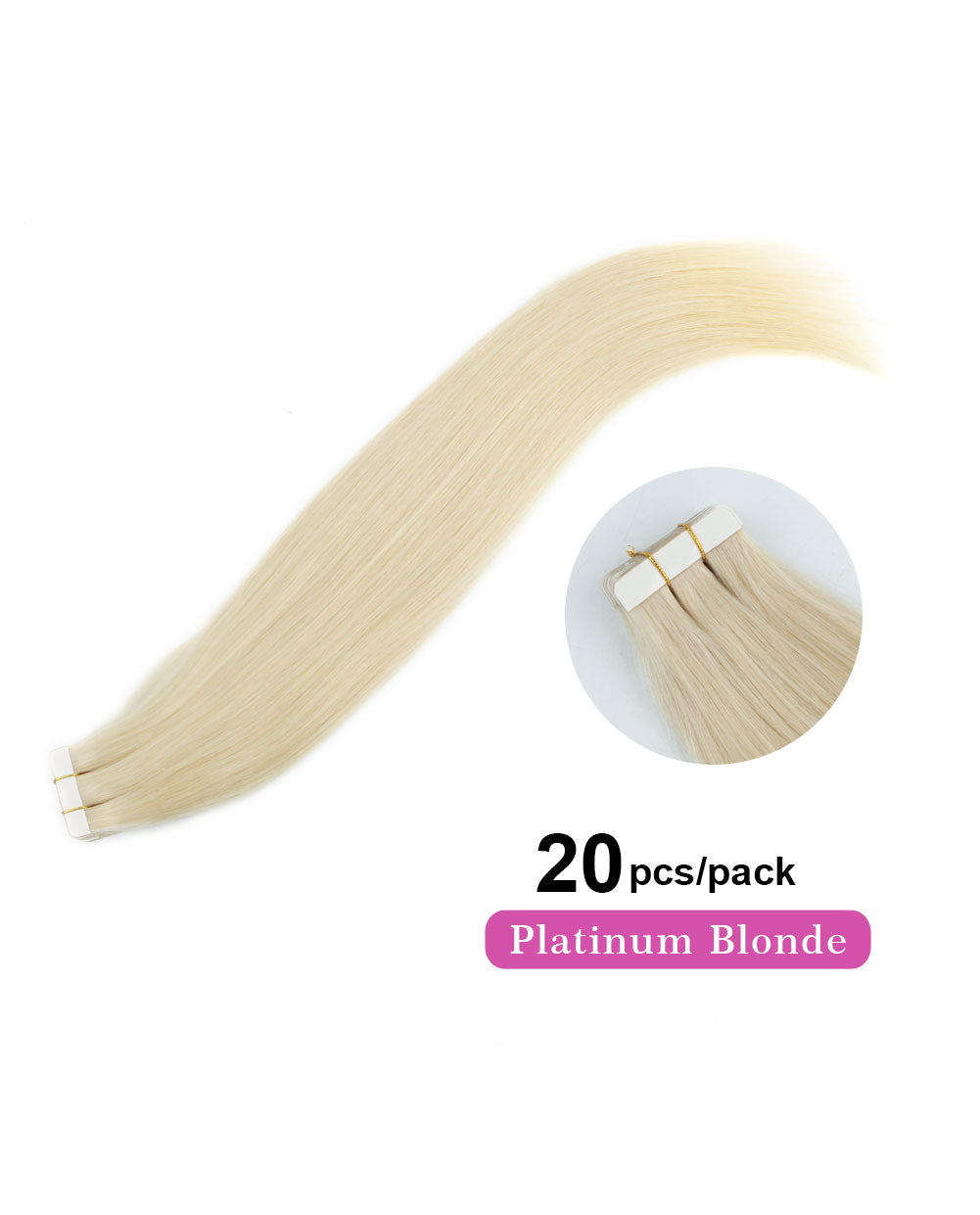 14 inch Tape In Hair Extensions Ash Blonde Real 100% Human Remy Hair