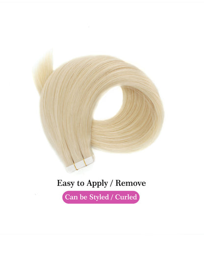 14 inch Tape In Hair Extensions Ash Blonde Real 100% Human Remy Hair