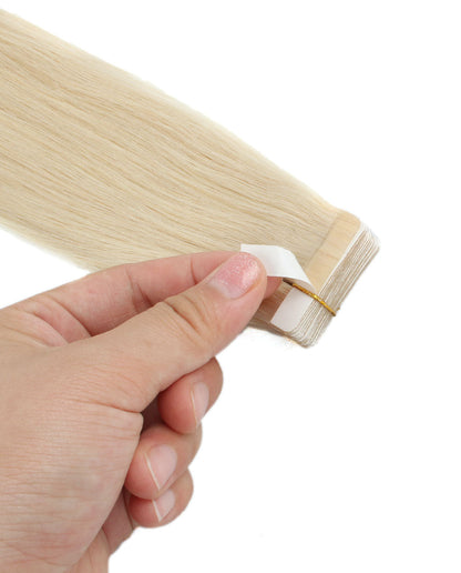 16 inch Tape In Hair Extensions Ash Blonde Real 100% Human Remy Hair