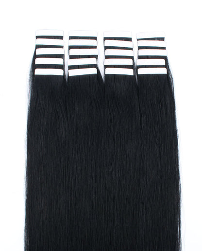 22 inch Tape In Hair Extensions Jet Black Real 100% Human Remy Hair